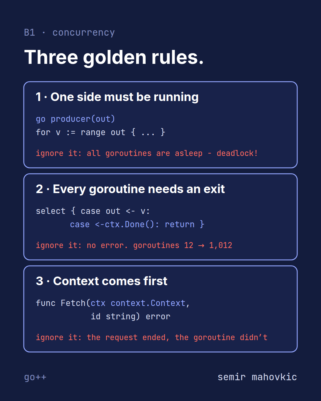 Three golden rules
